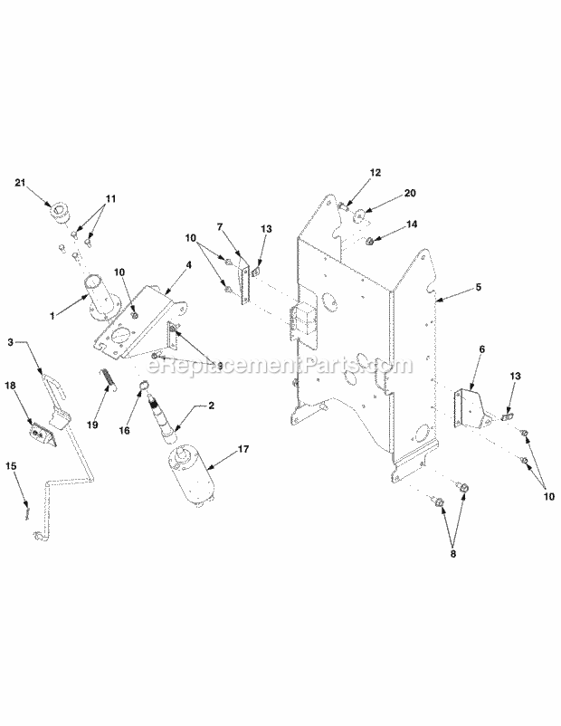 Pedestal Diagram and Parts List for 5264DE 54AE546-710, 54BE546-710 Cub Cadet Lawn Tractor